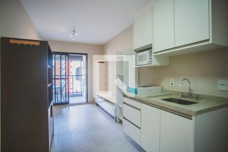 Sala / Cozinha de apartamento para alugar com 1 quarto, 38m² em Vila Clementino, São Paulo