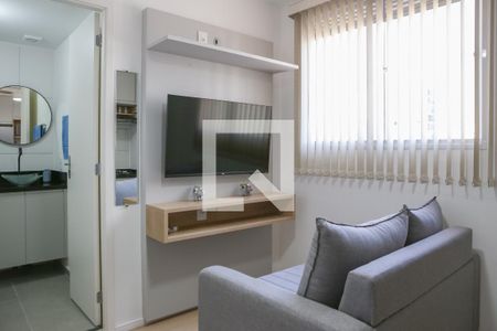Sala e Cozinha de apartamento à venda com 1 quarto, 24m² em Barra Funda, São Paulo