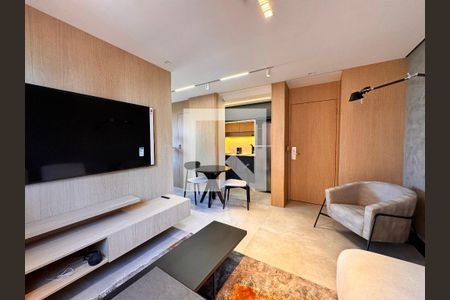 Sala de apartamento para alugar com 1 quarto, 44m² em Centro, Santo André