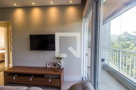 Sala de TV de apartamento à venda com 2 quartos, 60m² em Residencial Tres (tambore), Santana de Parnaíba
