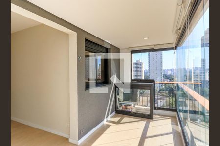 Varanda da Sala de apartamento à venda com 1 quarto, 47m² em Jardim Santo Amaro, São Paulo
