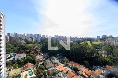 Vista Sala de apartamento à venda com 1 quarto, 43m² em Paraíso do Morumbi, São Paulo