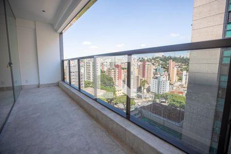 Varanda da Sala de apartamento à venda com 4 quartos, 130m² em Lourdes, Belo Horizonte