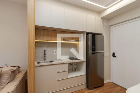 Cozinha de apartamento para alugar com 1 quarto, 28m² em Brooklin, São Paulo
