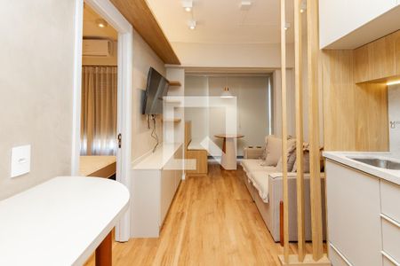Sala/Cozinha de apartamento para alugar com 1 quarto, 28m² em Brooklin, São Paulo