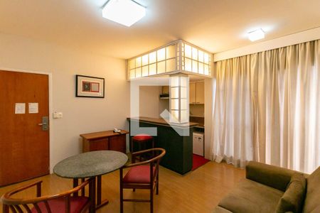 Sala de apartamento à venda com 1 quarto, 40m² em Funcionários, Belo Horizonte