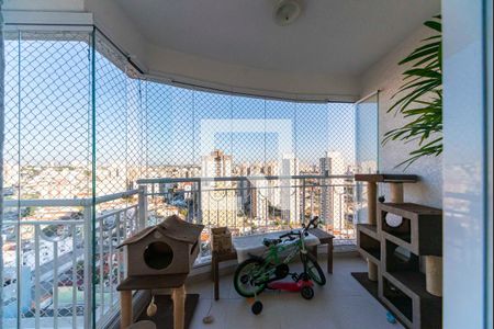 Varanda da Sala de apartamento à venda com 3 quartos, 86m² em Vila Valparaiso, Santo André