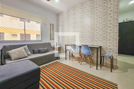 Sala de apartamento para alugar com 1 quarto, 60m² em Jardim Las Palmas, Guarujá