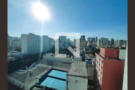 Varanda da sala  de apartamento para alugar com 1 quarto, 33m² em Bela Vista, São Paulo