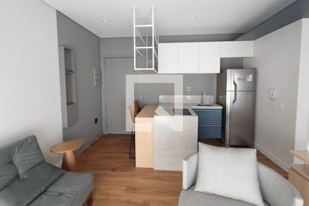 Sala e Cozinha de apartamento para alugar com 1 quarto, 40m² em Cambuí, Campinas