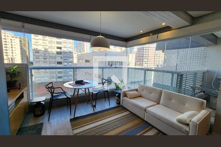 Detalhe Sala de apartamento para alugar com 1 quarto, 60m² em Pompéia, Santos