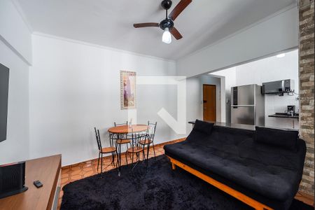 Sala de apartamento para alugar com 1 quarto, 51m² em Aparecida, Santos