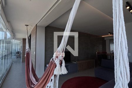 Sala de estar com vista para varanda de apartamento para alugar com 3 quartos, 150m² em José Menino, Santos
