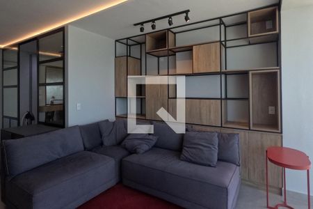 Sala de estar com vista para varanda de apartamento para alugar com 3 quartos, 150m² em José Menino, Santos