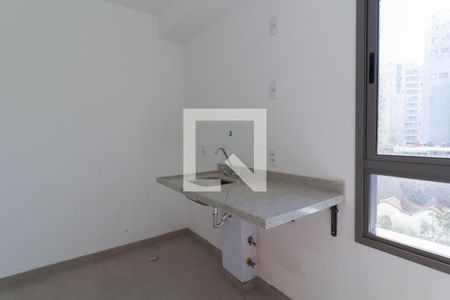 Sala/Cozinha de kitnet/studio para alugar com 1 quarto, 27m² em Chácara Seis de Outubro, São Paulo