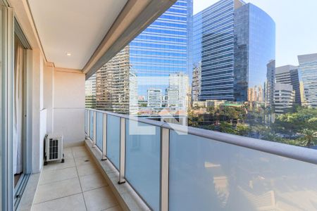 Varanda da Sala de apartamento para alugar com 1 quarto, 45m² em Santo Amaro, São Paulo