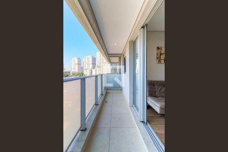 Varanda da Sala de apartamento para alugar com 1 quarto, 45m² em Santo Amaro, São Paulo