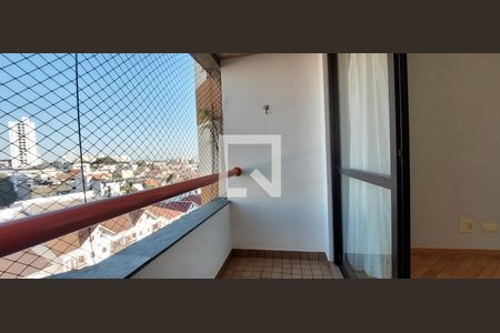 Varanda da sala  de apartamento à venda com 2 quartos, 82m² em Vila Valparaiso, Santo André