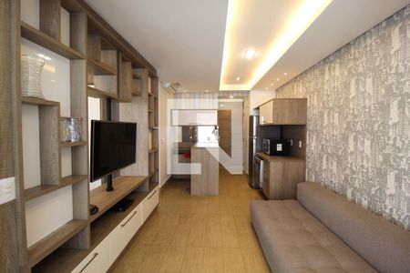 Sala/Cozinha de apartamento à venda com 1 quarto, 43m² em Vila Olímpia, São Paulo