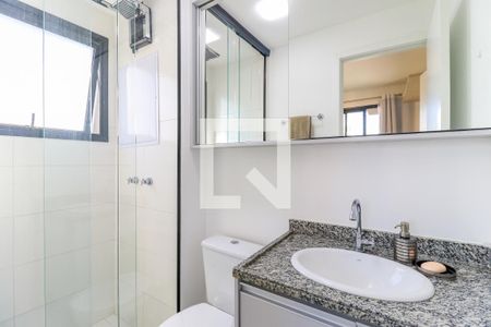 Banheiro da Suíte de apartamento à venda com 1 quarto, 26m² em Campo Belo, São Paulo