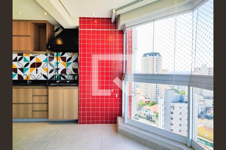 Varanda Gourmet de apartamento à venda com 3 quartos, 91m² em Vila Assunção, Santo André
