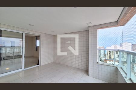 Varanda da sala de apartamento para alugar com 3 quartos, 180m² em Caiçara, Praia Grande
