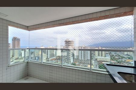 Varanda da sala de apartamento para alugar com 3 quartos, 180m² em Caiçara, Praia Grande