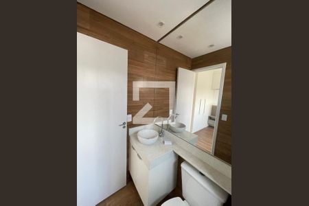 Banheiro da Suíte de apartamento para alugar com 1 quarto, 27m² em Jardim Trussardi, São Paulo