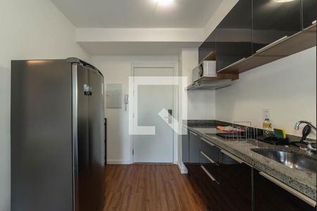 Sala - Cozinha Integrada de apartamento para alugar com 1 quarto, 28m² em Brooklin Paulista, São Paulo