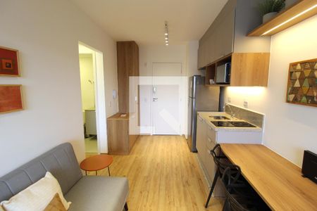 Sala/Cozinha de kitnet/studio para alugar com 1 quarto, 31m² em Indianópolis, São Paulo