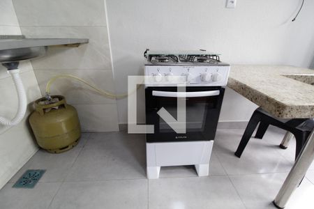 Cozinha de kitnet/studio para alugar com 1 quarto, 22m² em Martins, Uberlândia