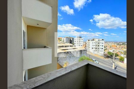 Sacada com vista de apartamento à venda com 2 quartos, 52m² em Morro do Confisco, Contagem