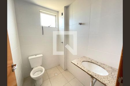 Banheiro de apartamento à venda com 2 quartos, 52m² em Morro do Confisco, Contagem