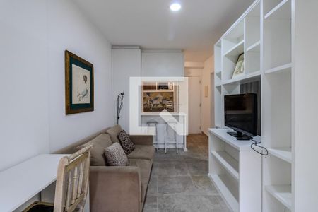 Sala de apartamento para alugar com 1 quarto, 32m² em Panamby, São Paulo