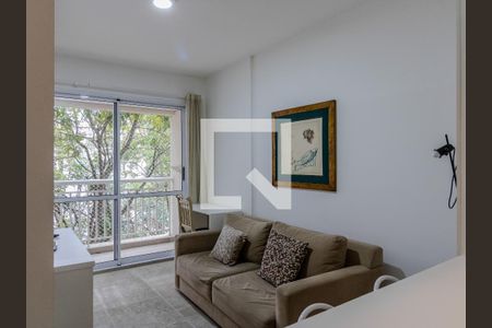 Sala de apartamento para alugar com 1 quarto, 32m² em Panamby, São Paulo