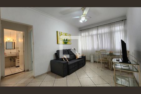 Sala de apartamento para alugar com 1 quarto, 59m² em Boqueirão, Santos