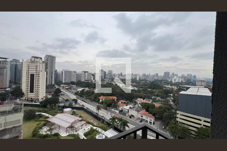 Vista da sacada de kitnet/studio à venda com 1 quarto, 27m² em Pinheiros, São Paulo