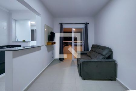 Sala  de apartamento para alugar com 1 quarto, 48m² em Guilhermina, Praia Grande