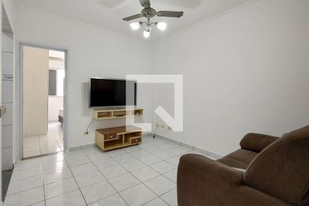 Sala de apartamento para alugar com 1 quarto, 42m² em Boqueirão, Praia Grande