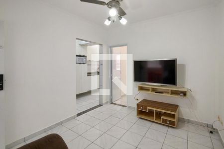 Sala de apartamento para alugar com 1 quarto, 42m² em Boqueirão, Praia Grande