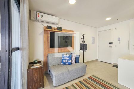 Sala de apartamento para alugar com 1 quarto, 48m² em Enseada, Guarujá