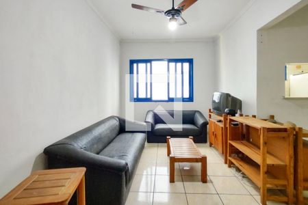 Sala de apartamento para alugar com 1 quarto, 60m² em Boqueirão, Praia Grande