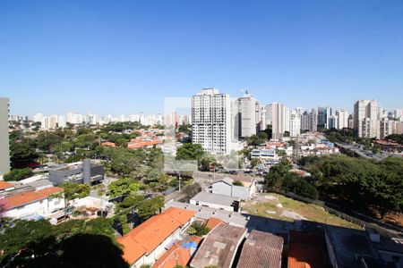 Vista Varanda Sala de apartamento para alugar com 1 quarto, 27m² em Moema, São Paulo