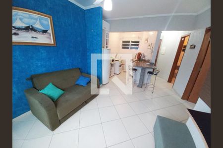 Sala de apartamento para alugar com 1 quarto, 38m² em Ilha Porchat, São Vicente