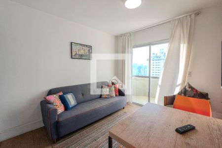 Sala de apartamento para alugar com 1 quarto, 35m² em Morro dos Ingleses, São Paulo