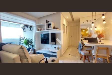 Sala de apartamento à venda com 2 quartos, 60m² em Vila Valparaíso, Santo André