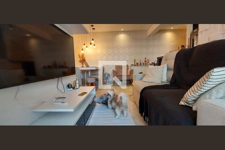 Sala de apartamento à venda com 2 quartos, 60m² em Vila Valparaíso, Santo André