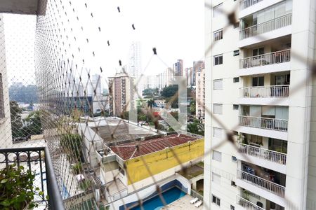 vista sacada Sala de apartamento à venda com 3 quartos, 85m² em Vila Andrade, São Paulo