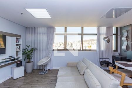 Sala  de apartamento à venda com 1 quarto, 53m² em Coracao de Jesus, Belo Horizonte