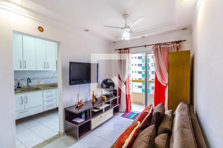 Sala de apartamento para alugar com 1 quarto, 46m² em Vila Tupi, Praia Grande